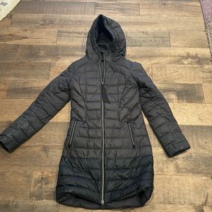 Lululemon Puffer Long Down Parka Jacket Coat Black XS Sz 4- AS IS.